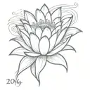 water Lilly and 2006 in Roman numerals tattoo design idea
