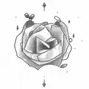 draw a  simple, small tattoo without colours, and shading for -  Self-love, gratitude, givingness tattoo design idea