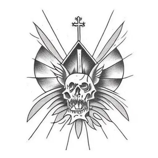 cathedral, dark, gothic tattoo design idea