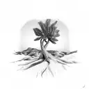 olive tree with palm tree tattoo design idea