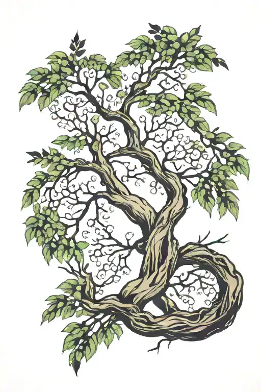 willow tree branch tattoo design idea
