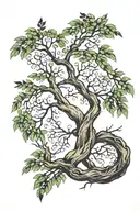willow tree branch tattoo design idea
