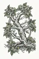 willow tree branch tattoo design idea