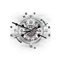 clock turning with barbells tattoo design idea