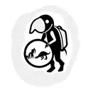 Dinosaur with astronaut helmet on tattoo design idea