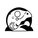 Dinosaur with astronaut helmet on tattoo design idea