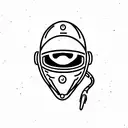 Dinosaur with astronaut helmet on tattoo design idea