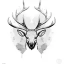 elk with dog tags  tattoo design idea