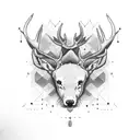 elk with dog tags  tattoo design idea