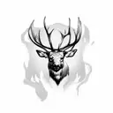 elk with dog tags  tattoo design idea