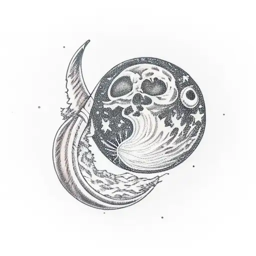 Sickle Moon tattoo design idea