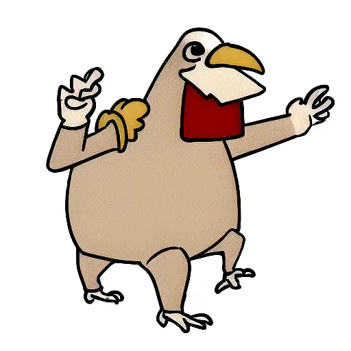 T. rex in chicken costume tattoo design idea