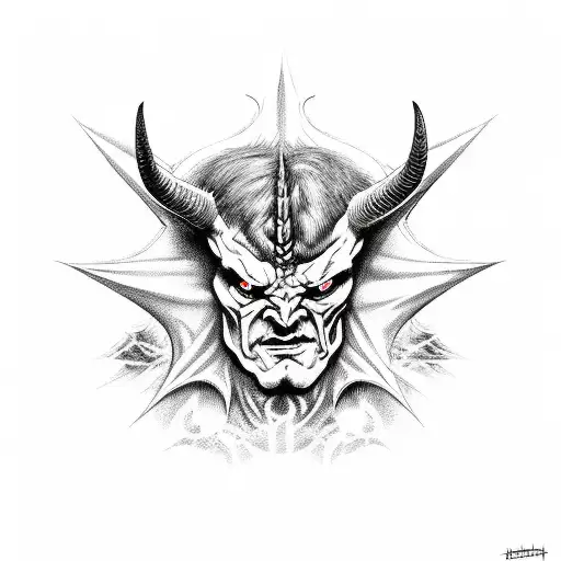 satan, evil, dark forces, eerie tattoo design idea