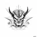 satan, evil, dark forces, eerie tattoo design idea
