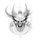 satan, evil, dark forces, eerie tattoo design idea