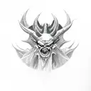 satan, evil, dark forces, eerie tattoo design idea