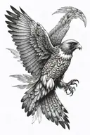 perigrine falcon spreading wings tattoo design idea
