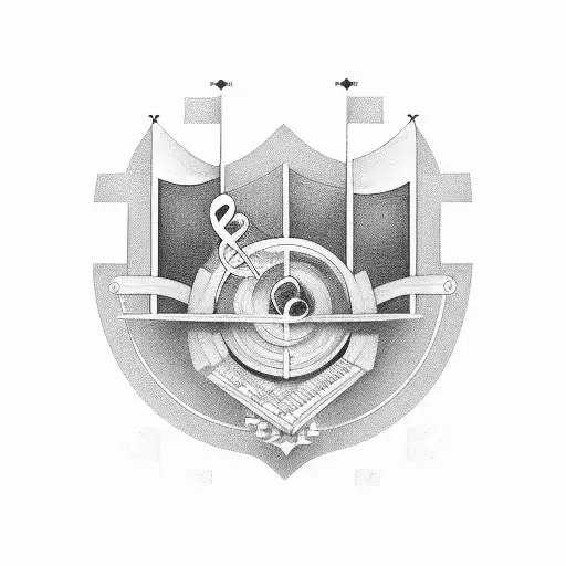 Chest piece, piano keys and music, and fine line work tattoo design idea