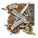 death before dishonor words tattoo design idea