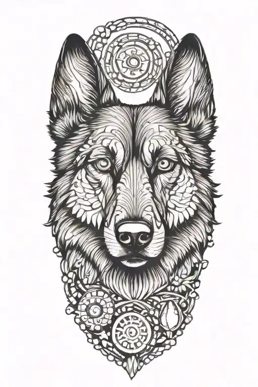 Incorporate a stethoscope wrapped around a German Shepherd's paw to represent your occupation as a registered nurse and your love for dogs tattoo design idea