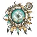 dream catcher portal opening tattoo design idea
