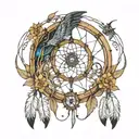 dream catcher portal opening tattoo design idea