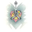 a heart with a crossed dagger tattoo design idea