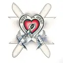 a heart with a crossed dagger tattoo design idea