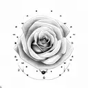 Rose with clock tattoo design idea