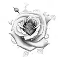Rose with clock tattoo design idea