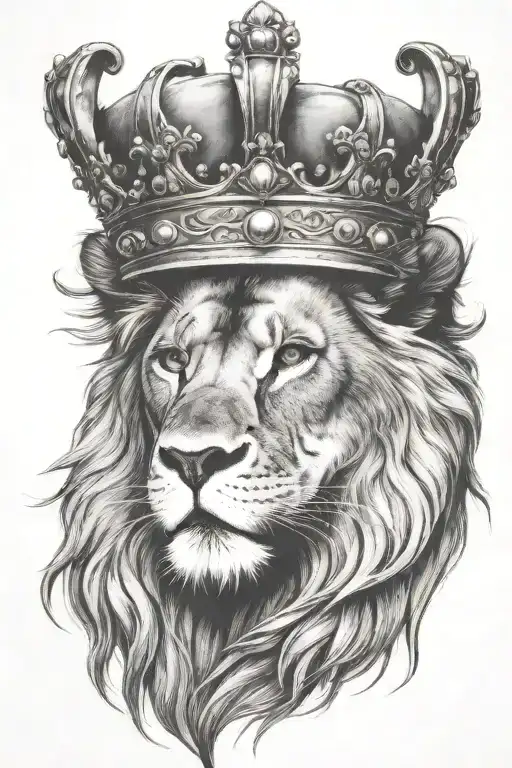 lion crown quote written tattoo design idea