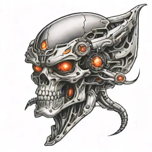 alien terminator tattoo design idea