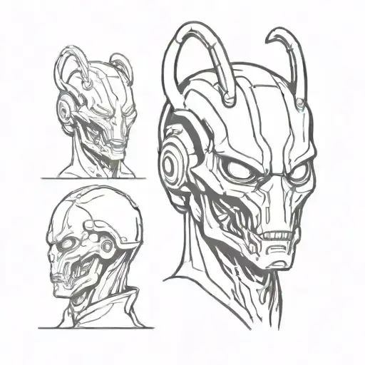alien terminator tattoo design idea