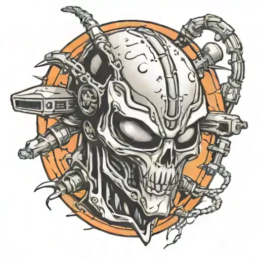 alien terminator tattoo design idea