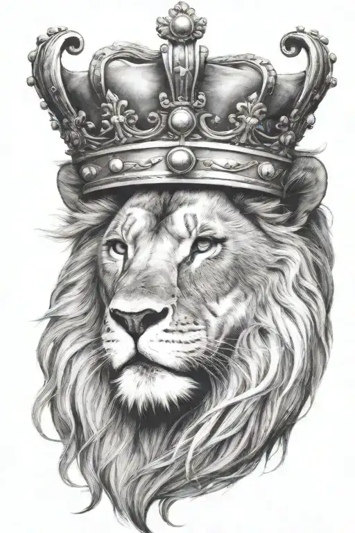 lion crown quote written tattoo design idea