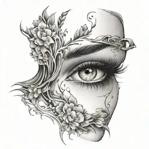 woman sexy face made tattoo design idea