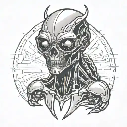 alien terminator tattoo design idea