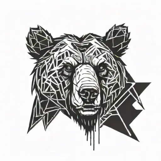 bear tattoos in cyberpunk style tattoo design idea