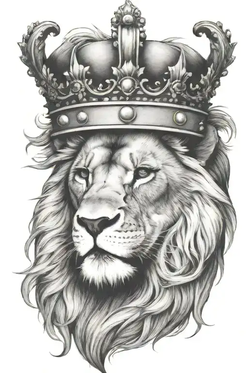 lion crown quote written tattoo design idea