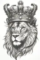 lion crown quote written tattoo design idea