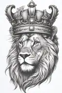 lion crown quote written tattoo design idea