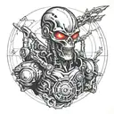 alien terminator tattoo design idea