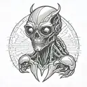 alien terminator tattoo design idea