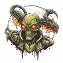 alien terminator tattoo design idea