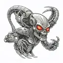 alien terminator tattoo design idea