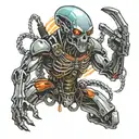 alien terminator tattoo design idea