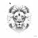 Lion and a clock tattoo design idea