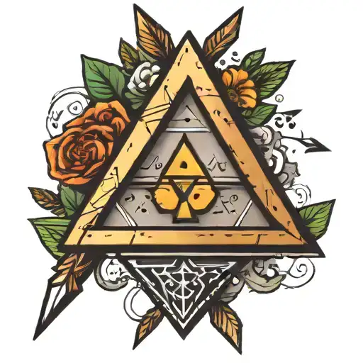 Arrow w/ triforce from Zelda as arrowhead. Center in triforce courage will be 'P', wisdom will be 'M', power will be 'S' tattoo design idea