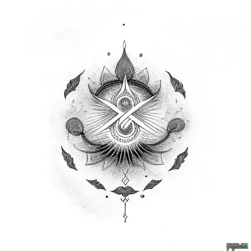 phoenix  aum tattoo design idea