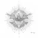 phoenix lotus aum tattoo design idea
